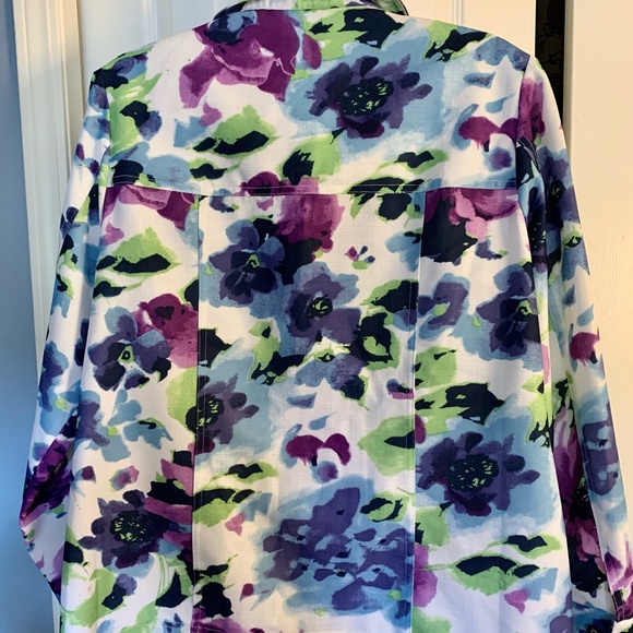 Blue Floral unlined blazer - Picture 5 of 6